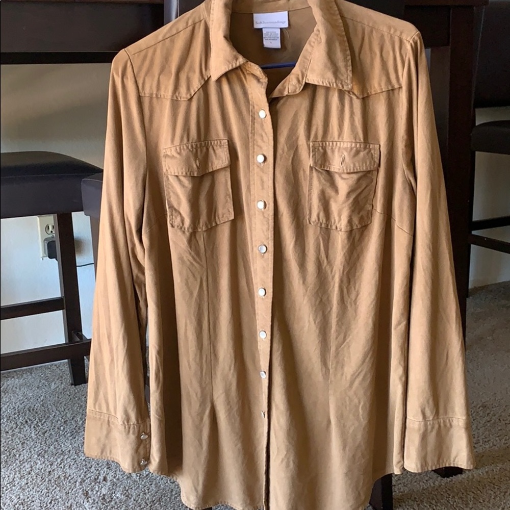 Brown button up
